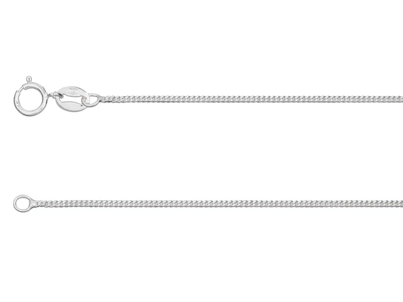 Sterling Silver Diamond Cut Curb Chain - 16 inch