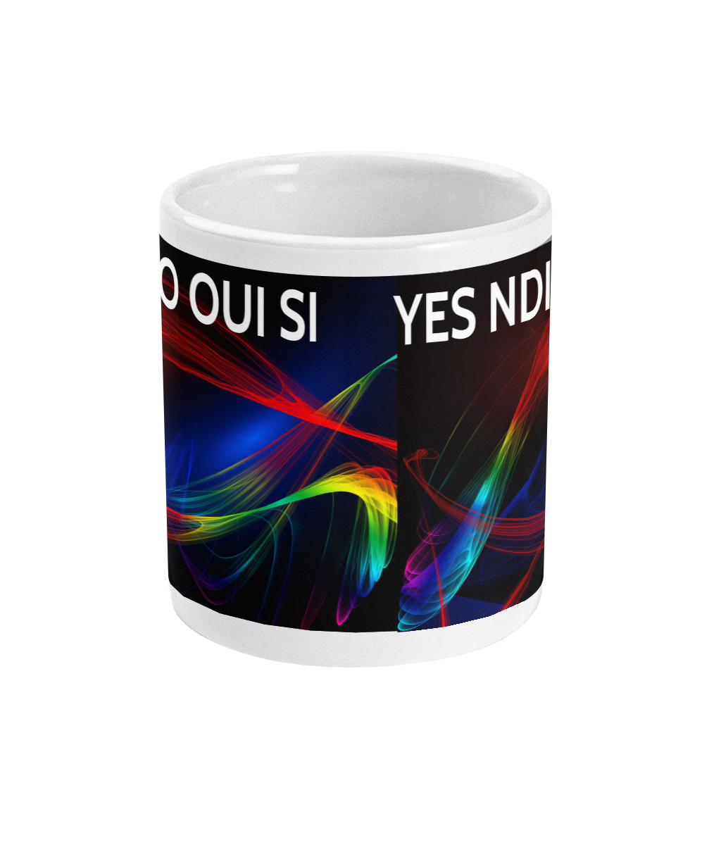 Drinking Mug  with the word "Yes" in 4 languages