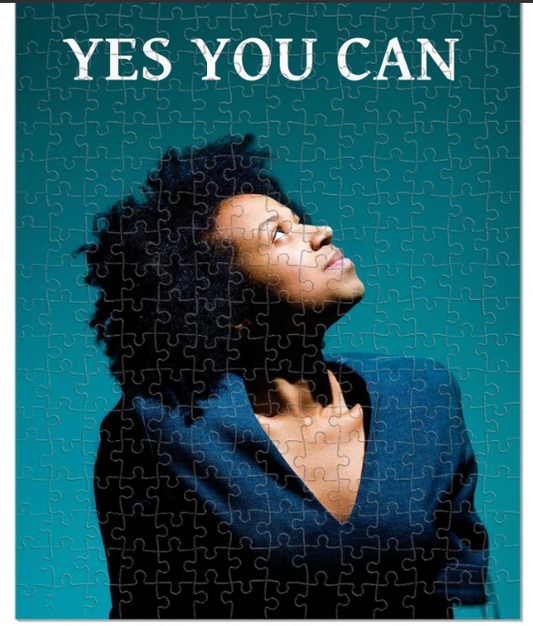 Motivational Words "Yes you Can" -  Black Woman Jigsaw Puzzle