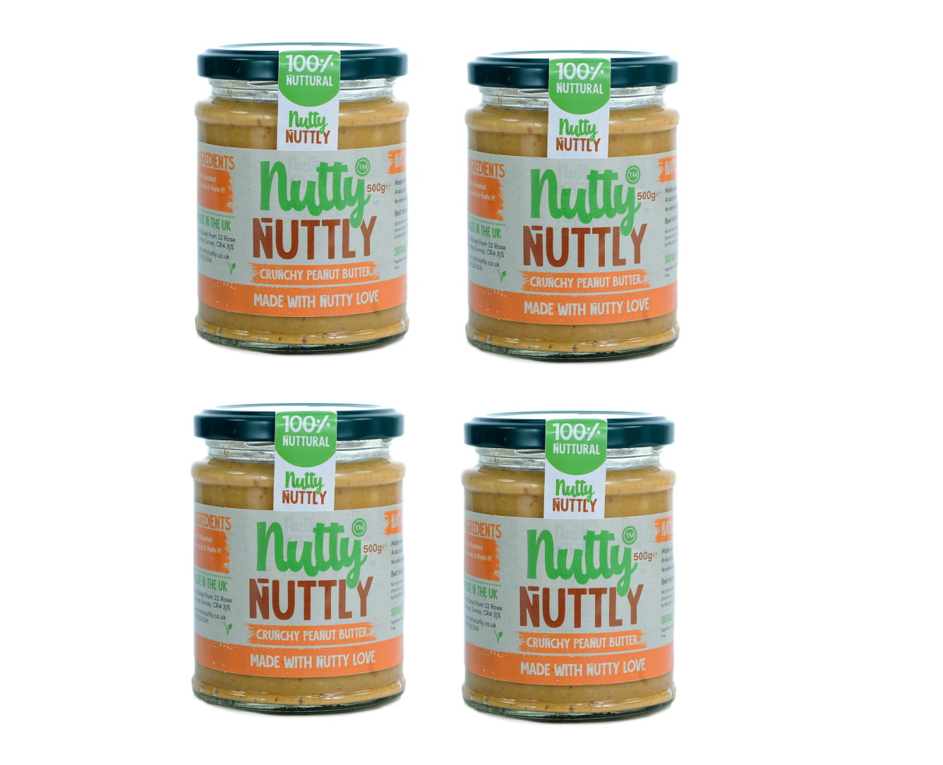 Pack of 4 Nut Butters of the same Type. 500g size