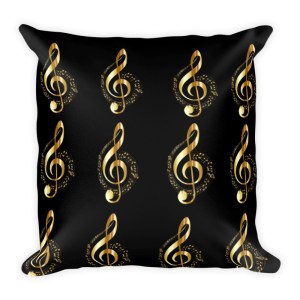 Gold Square Throw Music Cushion.