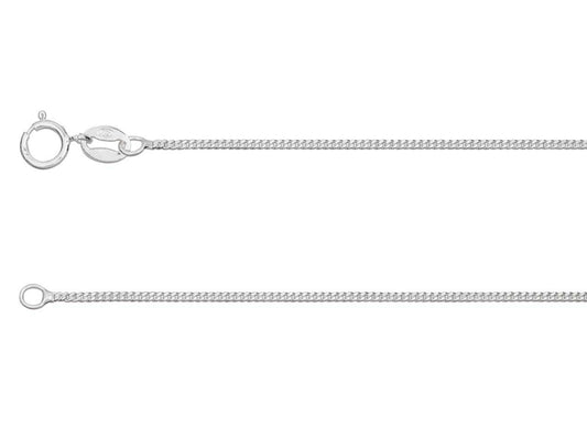 Sterling Silver Diamond Cut Curb Chain - 16 inch