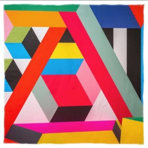 Multi-coloured Abstract Paris Chiffon Scarf - Square