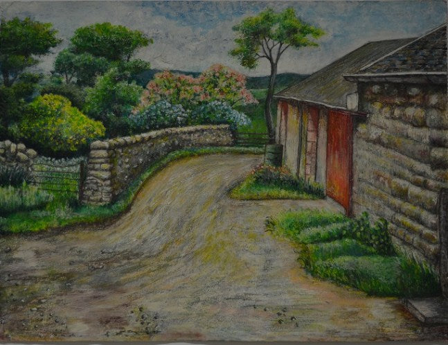 Behind The Farm House in Scotland - Painting by Kevin Tomlin (ORIGINAL)