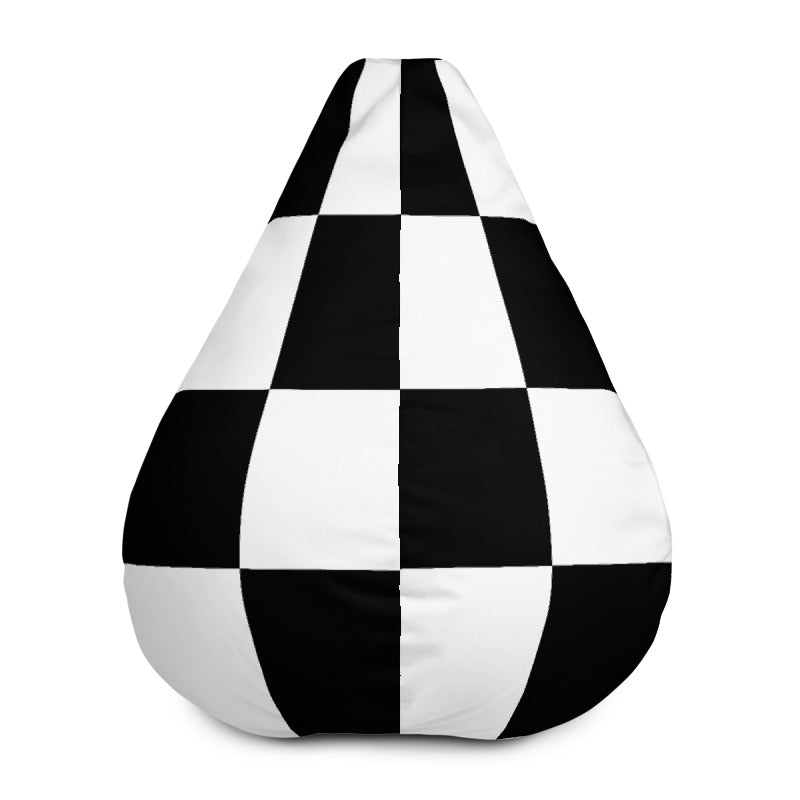 Black and White Checkered Beanbag