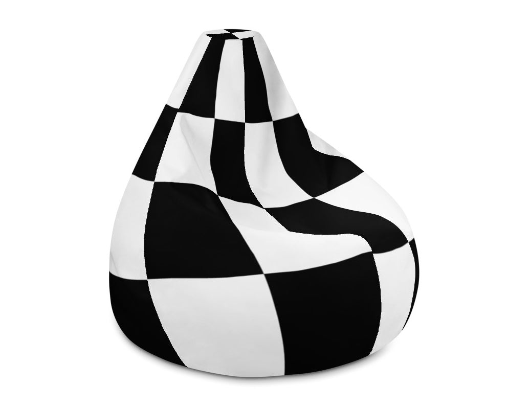 Black and White Checkered Beanbag