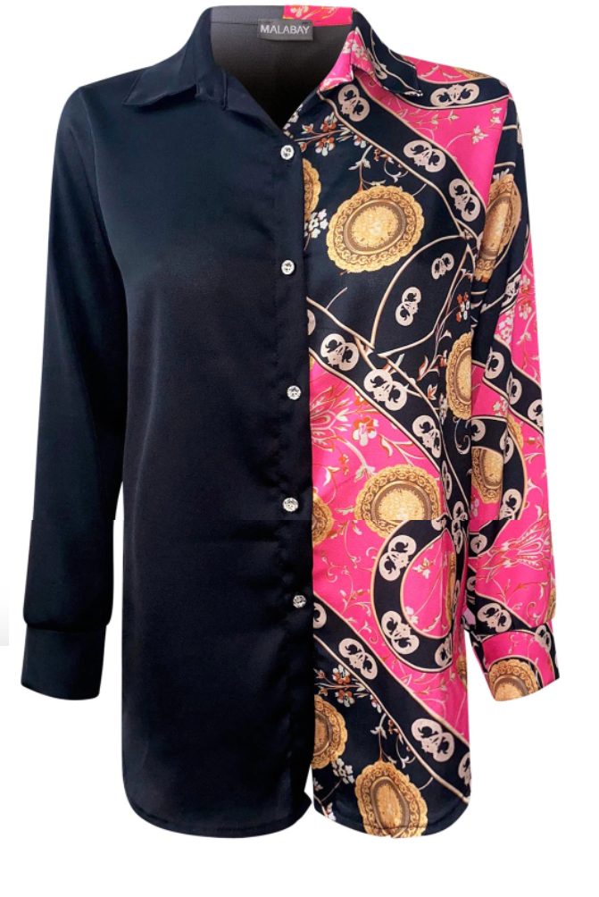 Two tone black and pink Blouse