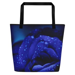 Blue Rose Tote Handbag