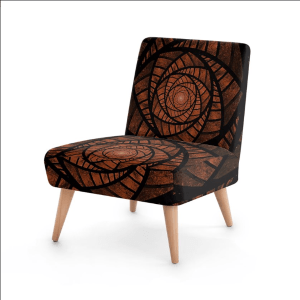 Spiral Wood Brown and Black Occasional Chair