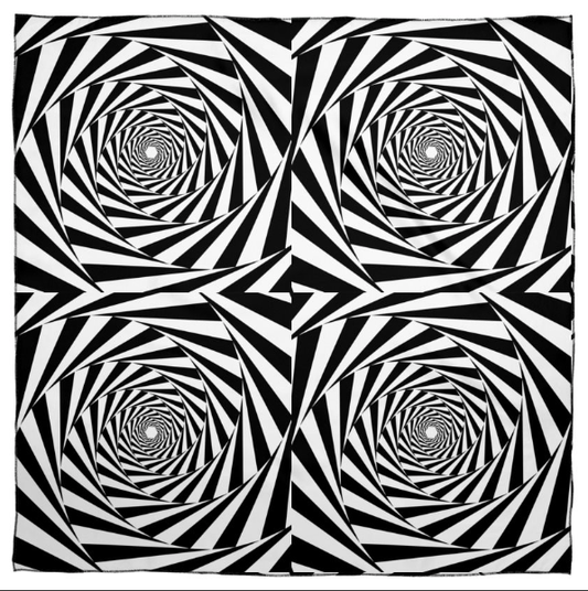 Black and White  Swirl Paris Chiffon Scarf - Square
