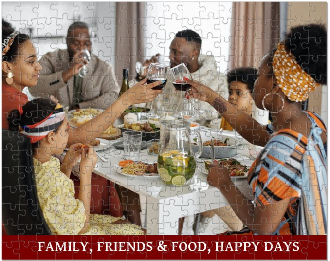 Celebration Meal time -  Black Family Jigsaw Puzzle