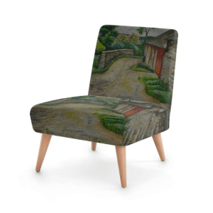 English Country Lane Artwork by Artist Kevin Tomlin Occasional Chair (Limited Edition)