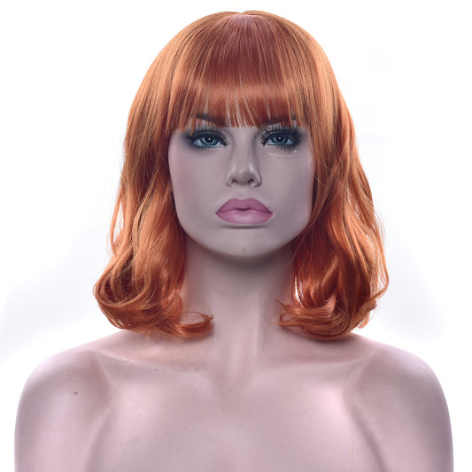 Ginger Short Wavy Wig With Synthetic Hair with Bangs