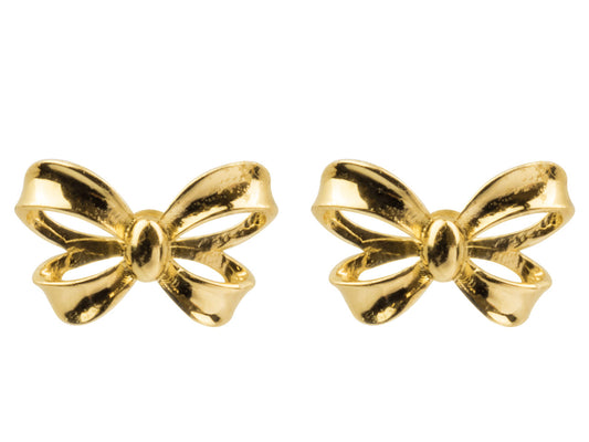 9 carat Gold Ribbon Bow Stud earrings