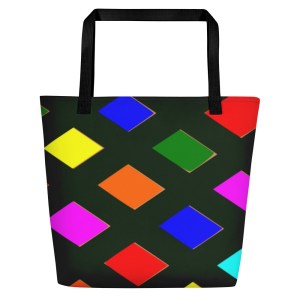 Multi-coloured criss cross Tote Handbag