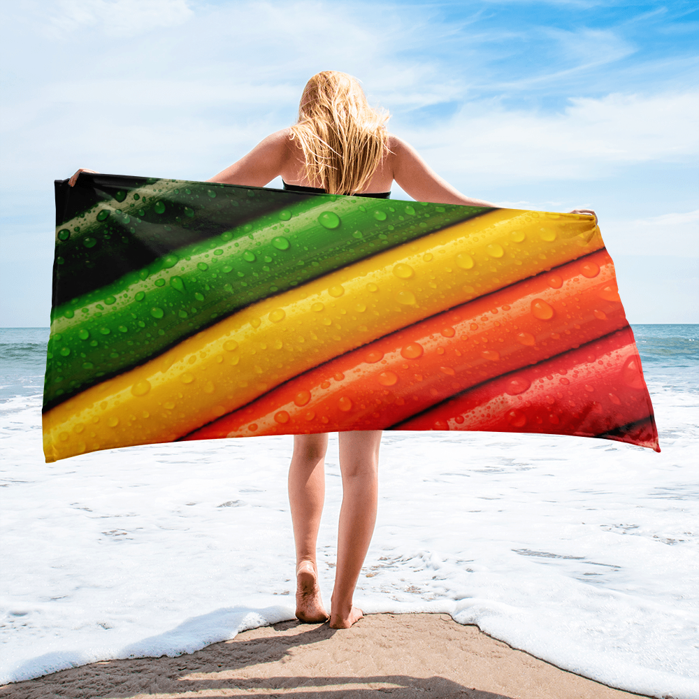 Colourful Wet look Designer Bath or Beach Towel
