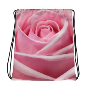 Pink rose Shoe Bag or spare Clothes Bag.  Bag or Backpack
