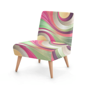 Pink, Grey and Green Pastel Swirl Occasional Chair