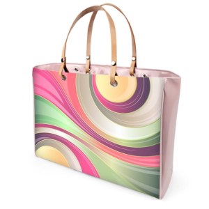 Pink Swirl Leather Handbag