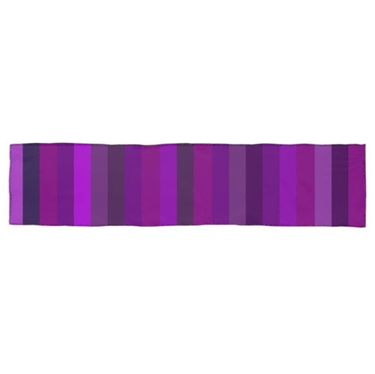 Purple Striped Paris Chiffon Scarf - Long