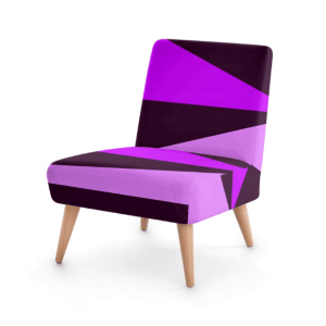Purple Angled Geometric Occasional Chair