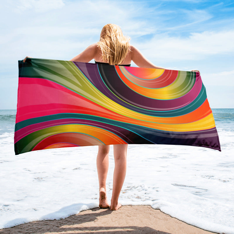 Colourful Swirl Designer Bath or Beach Towel