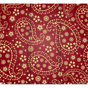 Red Paisley Room Divider, Sturdy Screen Divider