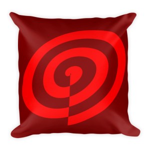 Red Square Throw Cushion with Spiral.