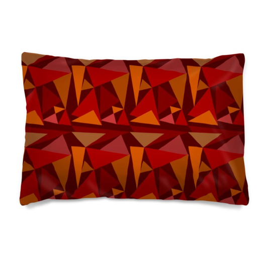 Red and Brown Triangle Themed Pillow Cases