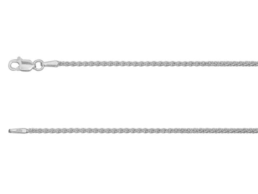 Sterling Silver Spiga 1.5mm Chain. Length 16in