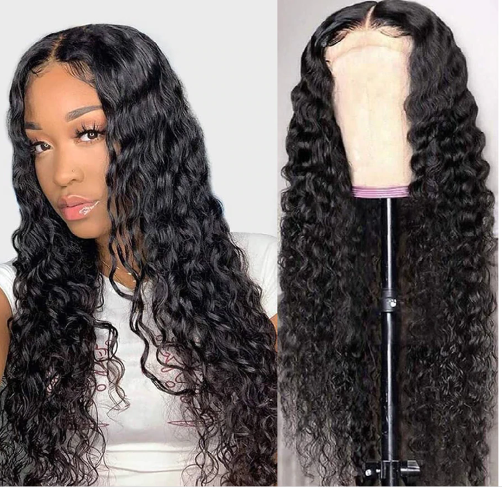 Luxury Human Wet Look Curly Wig - up To 26 inches Length