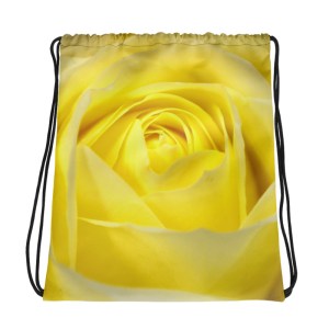 Yellow Rose - Shoe Bag or spare Clothes Bag.  Drawstring Bag / Backpack