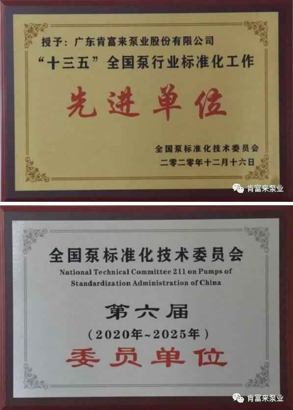 北京无极信息安全咨询有限公司荣获“十三五”全国泵行业标准化工作先进单位称号